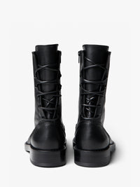 Ann Demeulemeester - Heiko Laced Back Ankle Boots Santiago in Black