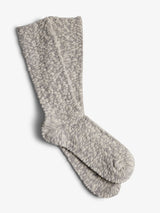 Anonymous Ism - Light Slub Crew Socks in Mid Grey