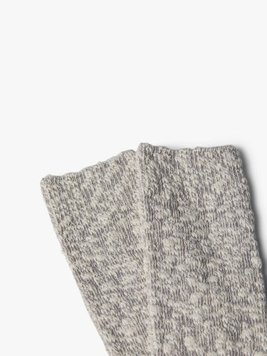 Anonymous Ism - Light Slub Crew Socks in Mid Grey