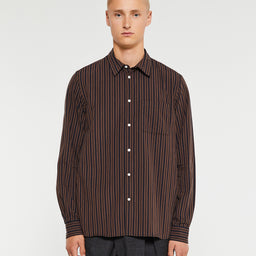 Another Aspect -  Shirt 3.0 in Brown and Black Stripe