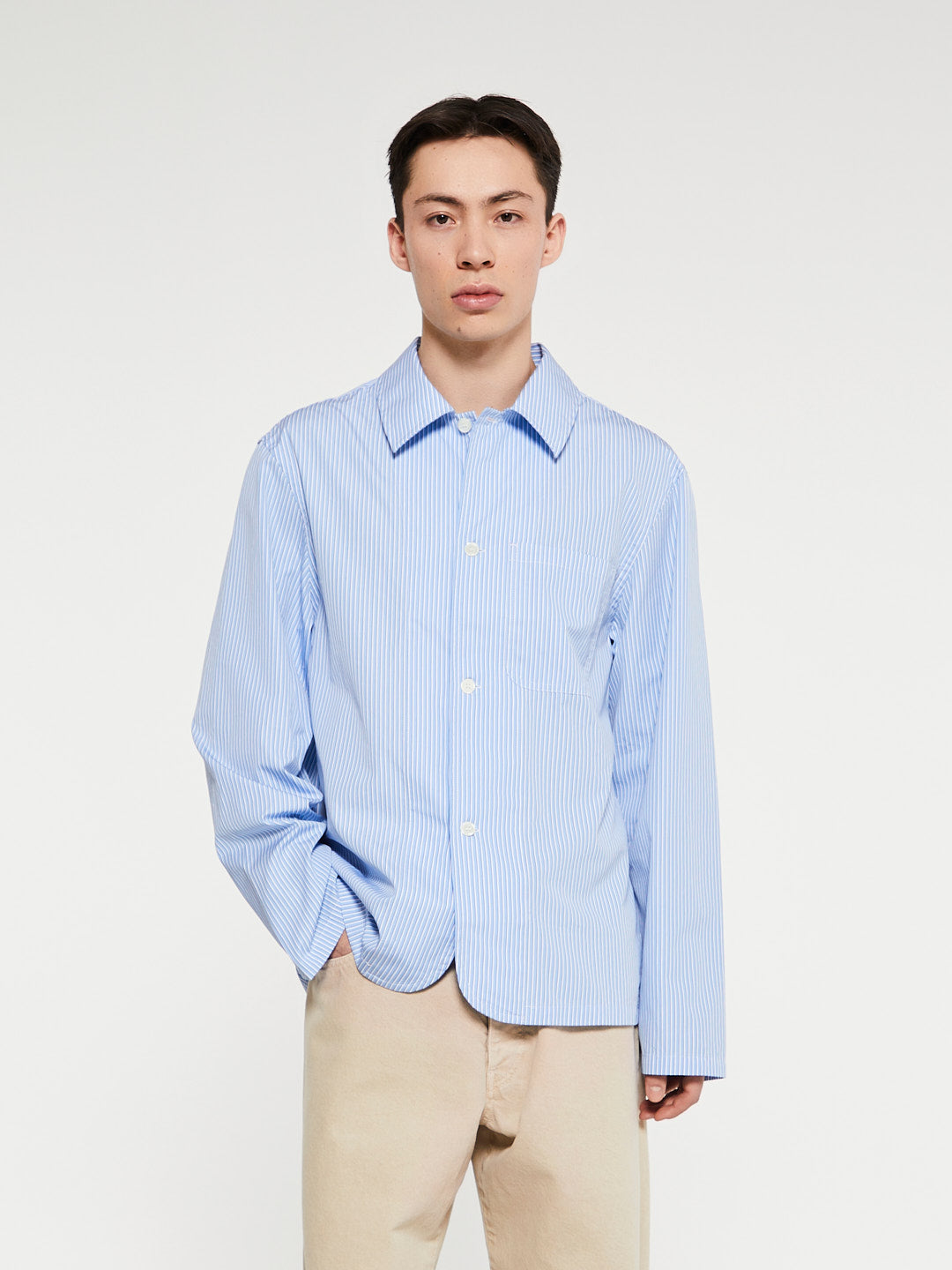 Another Aspect - Another Shirt 7.0 in Small Light Blue Stripe