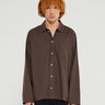 ANOTHER ASPECT - Shirt 2.1 Raw Silk Long Sleeved Shirt in Brown