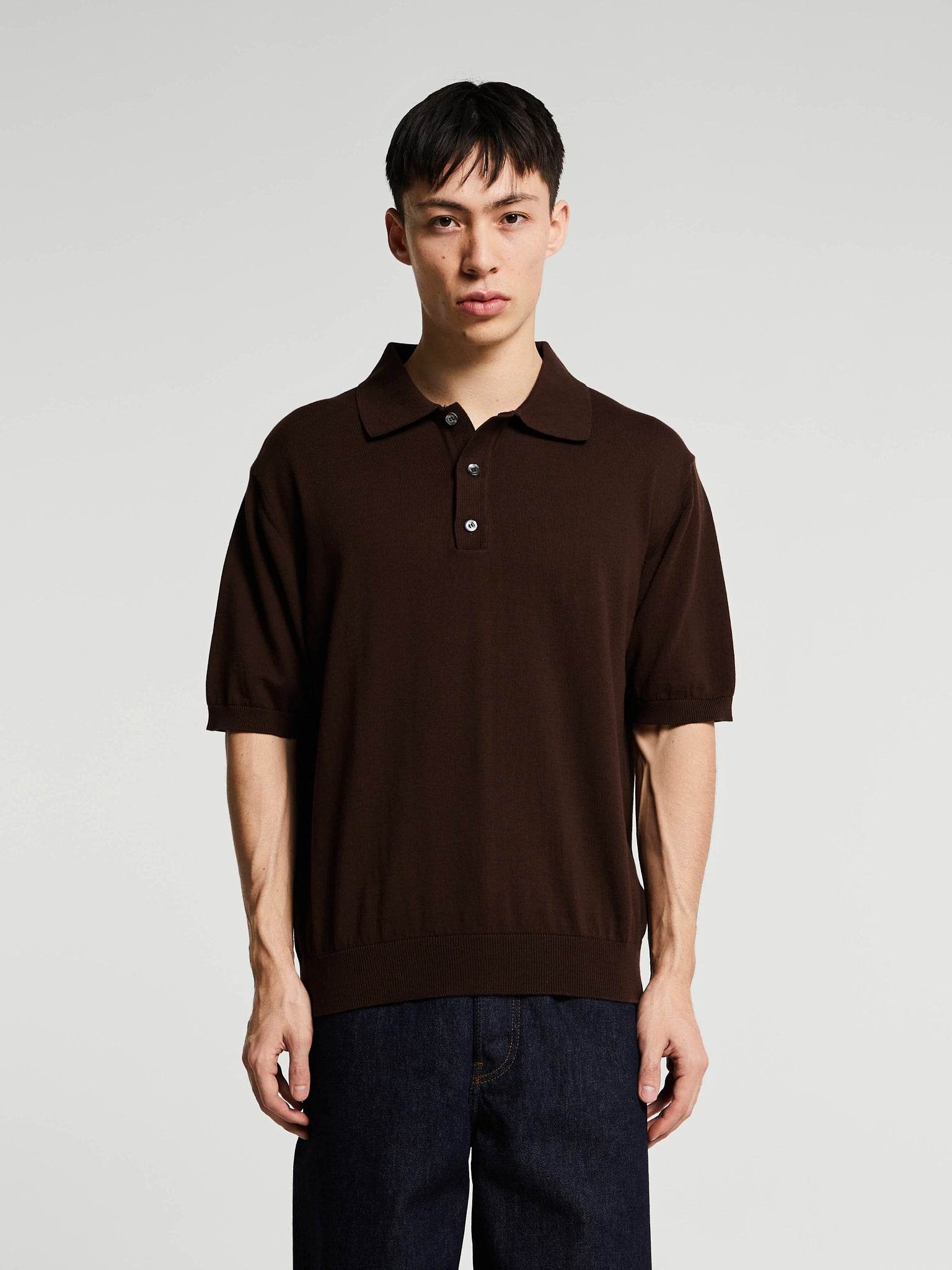 Another Aspect - Another Polo Shirt 3.0 in Light Brown