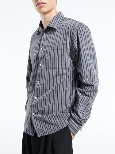 Another Aspect - Another Shirt 3.0 in Charcoal Stripe