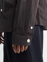 Another Aspect - Another Shirt 4.0 JPN in Navy and Brown Check