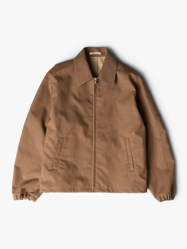 Auralee - Bonded Tropical Wool Zip Blouson in Top Brown – Stoy Auralee - Bonded Tropical Wool Zip Blouson in Top Brown – Stoy