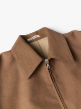 Auralee - Bonded Tropical Wool Zip Blouson in Top Brown