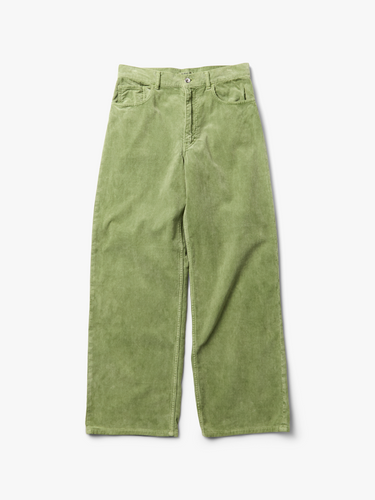 Auralee - Garment Dyed Finx Corduroy 5P Wide Pants in Dusty Green Auralee - Garment Dyed Finx Corduroy 5P Wide Pants in Dusty Green