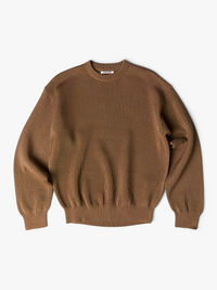 Auralee - Flat Yarn Rib Knit in Light Brown