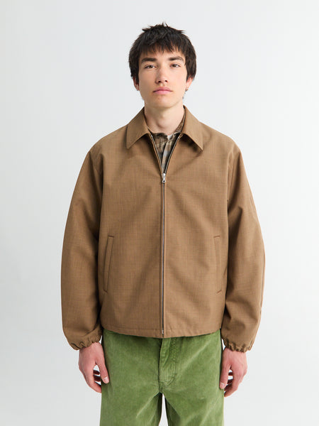 Auralee - Bonded Tropical Wool Zip Blouson in Top Brown – Stoy
