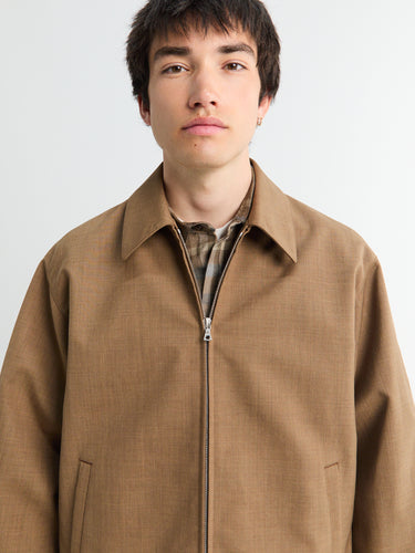 Auralee - Bonded Tropical Wool Zip Blouson in Top Brown