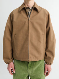 Auralee - Bonded Tropical Wool Zip Blouson in Top Brown