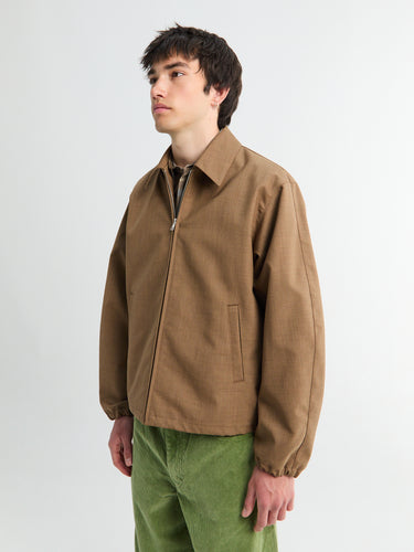 Auralee - Bonded Tropical Wool Zip Blouson in Top Brown