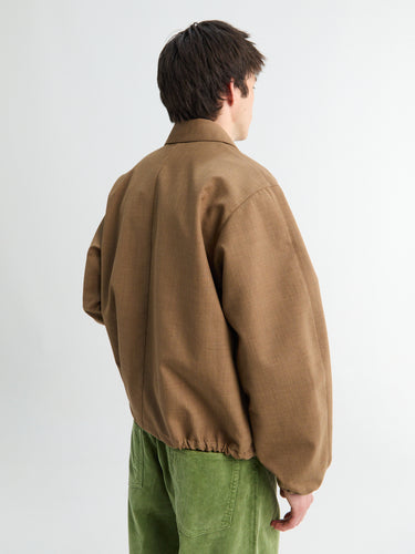 Auralee - Bonded Tropical Wool Zip Blouson in Top Brown