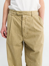 Auralee - GARMENT-DYED FINX LIGHT CHINO ONE-TUCK WIDE PANTS in Beige
