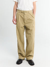 Auralee - GARMENT-DYED FINX LIGHT CHINO ONE-TUCK WIDE PANTS in Beige