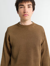 Auralee - Flat Yarn Rib Knit in Light Brown