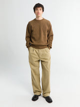Auralee - Flat Yarn Rib Knit in Light Brown