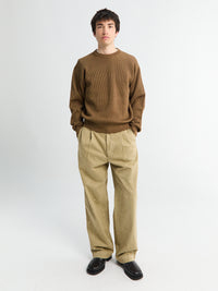Auralee - Flat Yarn Rib Knit in Light Brown
