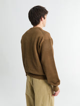 Auralee - Flat Yarn Rib Knit in Light Brown