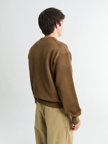Auralee - Flat Yarn Rib Knit in Light Brown