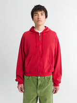 Auralee - Light Zip Hoodie in Red