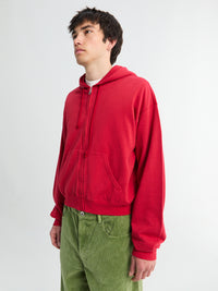 Auralee - Light Zip Hoodie in Red