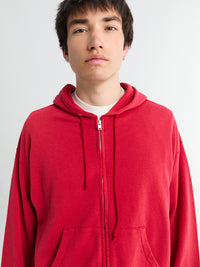 Auralee - Light Zip Hoodie in Red
