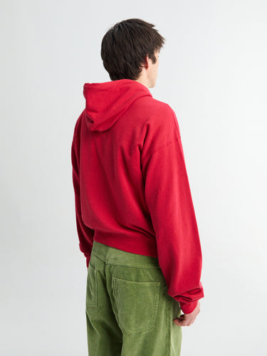 Auralee - Light Zip Hoodie in Red