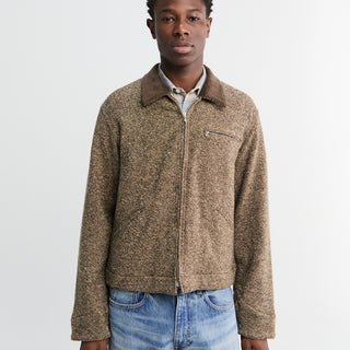 Auralee - Homespun Tweed Zip Blouson in Brown