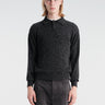 Auralee - Cashmere Nep Knit Polo in Mix Black