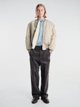 Auralee - Cotton Silk Stripe Shirt in Sax Blue Stripe