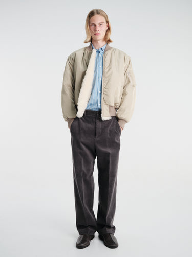 Auralee - Cotton Silk Stripe Shirt in Sax Blue Stripe