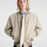 Auralee - Silk Twill Flight Blouson in Light Khaki and Ivory Beige