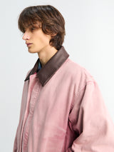 Auralee - Product Dyed Organic Cotton Duck Blouson Jacket in Faded Burgundy