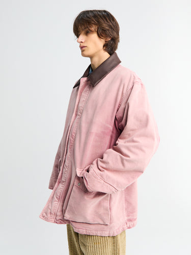 Auralee - Product Dyed Organic Cotton Duck Blouson Jacket in Faded Burgundy