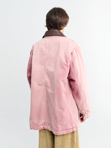 Auralee - Product Dyed Organic Cotton Duck Blouson Jacket in Faded Burgundy