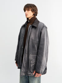 Auralee - Product Dyed Organic Cotton Duck Blouson in Faded Black