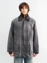 Auralee - Product Dyed Organic Cotton Duck Blouson in Faded Black