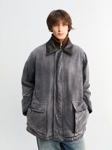 Auralee - Product Dyed Organic Cotton Duck Blouson in Faded Black