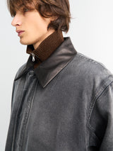 Auralee - Product Dyed Organic Cotton Duck Blouson in Faded Black