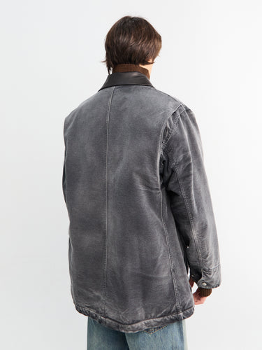 Auralee - Product Dyed Organic Cotton Duck Blouson in Faded Black