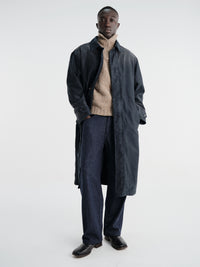 Auralee - Garment-Dyed Organic Cotton Heavy Moleskin Coat in Faded Black