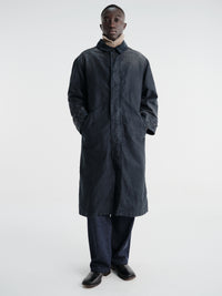 Auralee - Garment-Dyed Organic Cotton Heavy Moleskin Coat in Faded Black