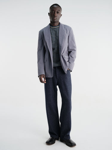 Auralee - Silk Nep Denim Wide Pants in Dark Navy