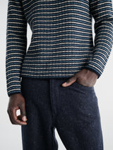 Auralee - Silk Nep Denim Wide Pants in Dark Navy
