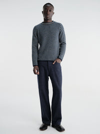 Auralee - Silk Nep Denim Wide Pants in Dark Navy