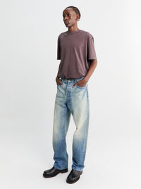 Auralee - Selvedge Faded Heavy Denim Wide Pants in Faded Indigo