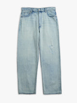 Auralee - Faded Selvedge Light Denim Wide Pants in Light Indigo