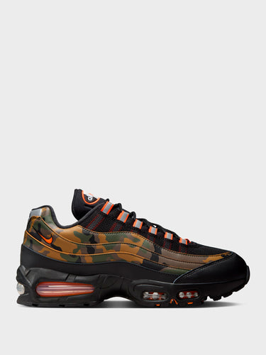 Nike - Air Max 95 OG QS Sneakers in Black, Safety Orange, Metallic Silver, Golden Beige and Cargo Khaki